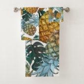 Tropische Ananas & Blätter Exotische Insel Badhandtuch Set (Insitu)