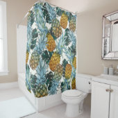 Tropische Ananas & Blätter Exotische Insel Duschvorhang (Beispiel)