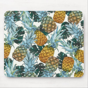 Tropische Ananas & Blätter Exotische Insel Mousepad