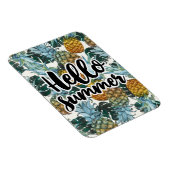 Tropische Ananas & Blätter Hallo Sommer Magnet (Rechte Seite)