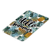 Tropische Ananas & Blätter Hallo Sommer Magnet (Linke Seite)