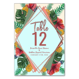 Tropische Ananas-Blätter-Tischnummer Tischnummer