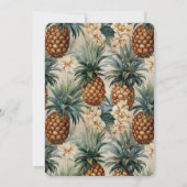 Tropische Ananas Bloral Romantische Hochzeit Einladung (Rückseite)