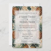 Tropische Ananas Bloral Romantische Hochzeit Einladung (Vorderseite)