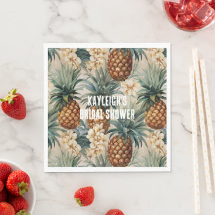 Tropische Ananas Blumen Serviette