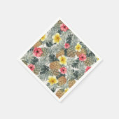 Tropische Ananas Blumenbeete Blätter Exotisches Pa Serviette (Ecke)