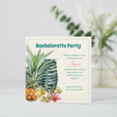 Tropische Ananas Bouquet Bachelorette oder Dusche Einladung (Stehend Vorderseite)