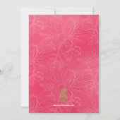 Tropische Ananas Brautdusche Einladung, Pinks Einladung (Rückseite)
