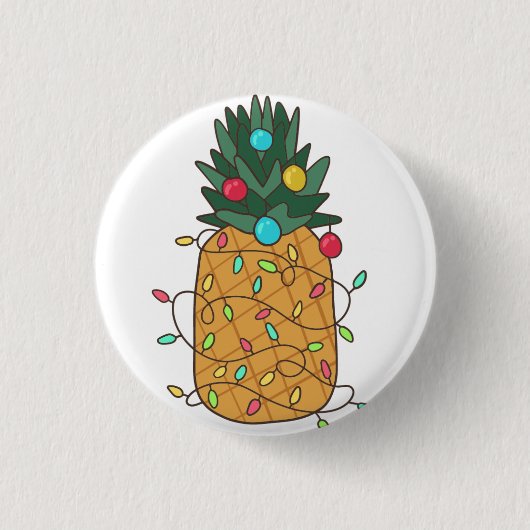 Tropische Ananas Button (Vorderseite)