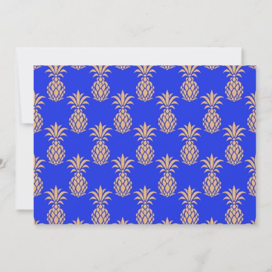 Tropische Ananas Cobalt Blue Danke Karte (Rückseite)