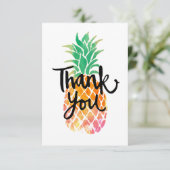 Tropische Ananas Dank Drehbuch Dankeskarte (Stehend Vorderseite)