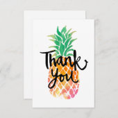 Tropische Ananas Dank Drehbuch Dankeskarte (Vorne/Hinten)