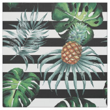 Tropische Ananas des Aquarells mit schwarzen