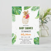 Tropische Ananas Dusche Geburtstagseinladung Einladung (Stehend Vorderseite)