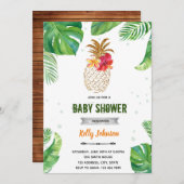 Tropische Ananas Dusche Geburtstagseinladung Einladung (Vorne/Hinten)