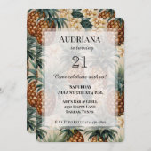 Tropische Ananas Einladung (Vorne/Hinten)