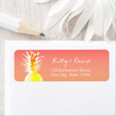 Tropische Ananas Elegante Hochzeit-Rücksendeadress (Insitu)