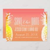 Tropische Ananas Elegante Hochzeit Save the Date (Vorne/Hinten)