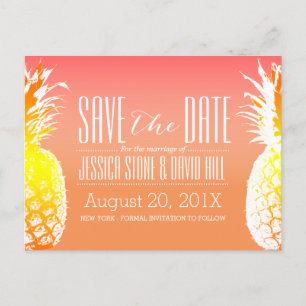 Tropische Ananas Elegante Hochzeit Save the Date Ankündigungspostkarte