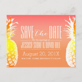 Tropische Ananas Elegante Hochzeit Save the Date Ankündigungspostkarte