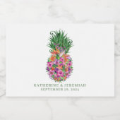 Tropische Ananas Elegante Hochzeit Schaumweinetikett (Einzelnes Label)