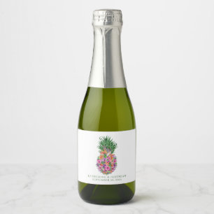 Tropische Ananas Elegante Hochzeit Schaumweinetikett