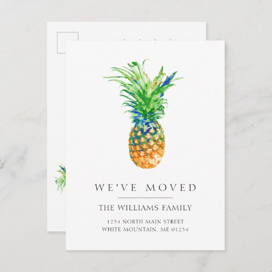 Tropische Ananas-Familie Ankündigungspostkarte (Vorne/Hinten)