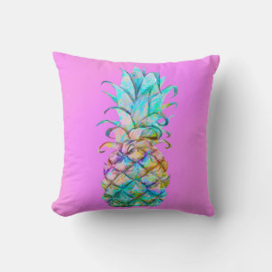 Tropische Ananas-Farbexplosion in Rosa macht Spaß Kissen