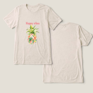 Tropische Ananas Floral Happy Vibes Tri-Blend Shirt