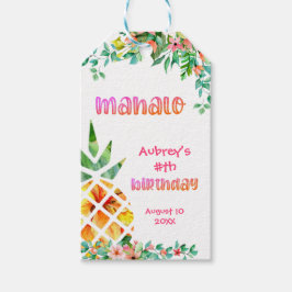 Tropische Ananas, floral MAHALO Vielen Dank Geschenkanhänger