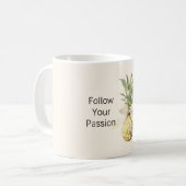 Tropische Ananas-Frucht Cream Bow Kaffeetasse (Vorderseite Links)