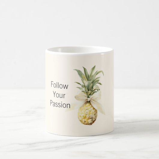 Tropische Ananas-Frucht Cream Bow Kaffeetasse (Mittel)