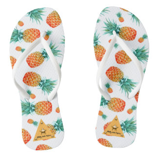 Tropische Ananas Frucht Weißer Dreh Flop Badesandalen
