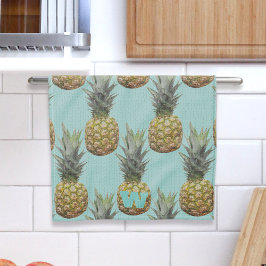 Tropische Ananas Fruit Monogram Küchentuch