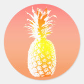 Tropische Ananas-Gastgeschenk Hochzeit Runder Aufkleber (Vorderseite)