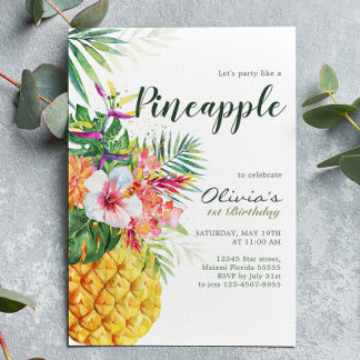 Tropische Ananas Geburtstag Einladung