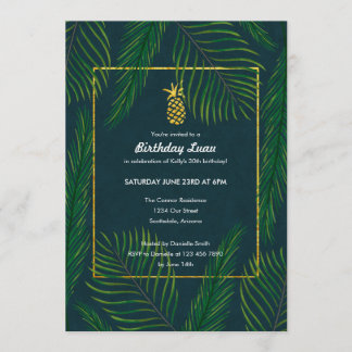 Tropische Ananas Geburtstag Luau Party Einladung