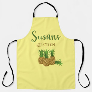 Tropische Ananas Gelbe Küche Schürze Custom