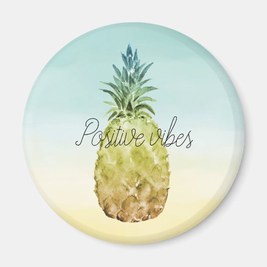 Tropische Ananas Gelbe Minze Ombre personalisiert Magnet (Vorne)