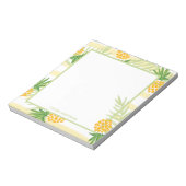 Tropische Ananas Gelber Streifen Wasserfarbe Notizblock (Rotiert)