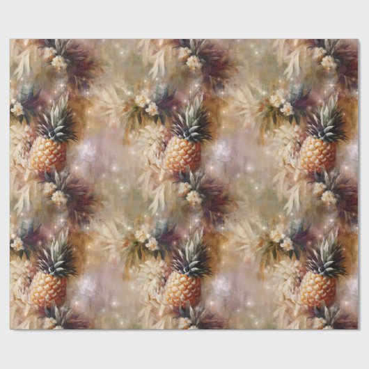 Tropische Ananas Geschenkpapier (Flach)