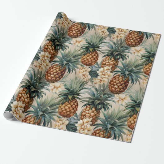 Tropische Ananas Geschenkpapier (Ungerollt)