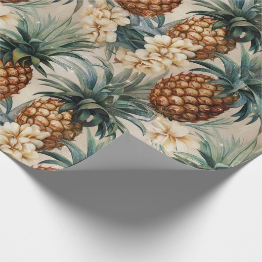 Tropische Ananas Geschenkpapier (Ecke)