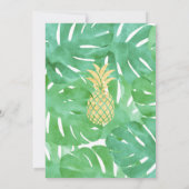 Tropische Ananas-Gold-Sitzkarten - Vertikal Einladung (Rückseite)