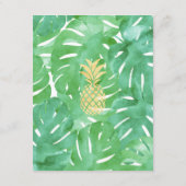 Tropische Ananas Gold Wedding Insert Cards (Rückseite)