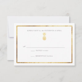 Tropische Ananas Gold Wedding RSP RSVP Karte