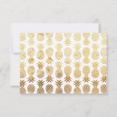 Tropische Ananas Gold Wedding RSP RSVP Karte (Rückseite)