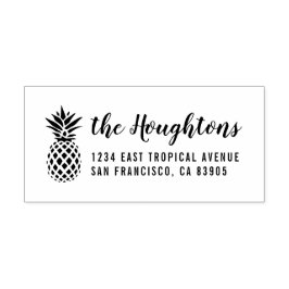 Tropische Ananas Handgeschriebene Rücksendeadresse Gummistempel