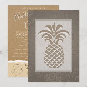 Tropische Ananas-Herzen Hochzeiten Einladungen