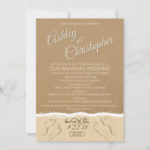 Tropische Ananas-Herzen Hochzeiten Einladungen (Rückseite)